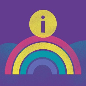 Rainbow with information sign above