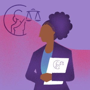 Woman holding papers